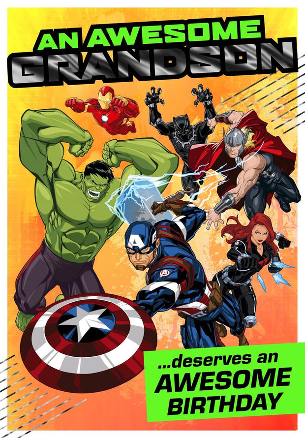 Hallmark Grandson Marvel Avengers Birthday Card*