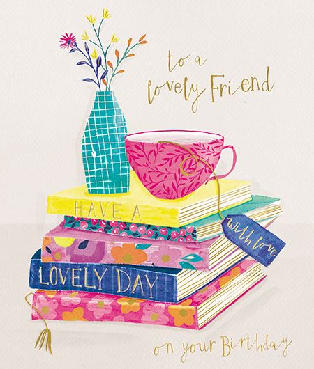 Paper House Book and Tea Friend Birthday Card*