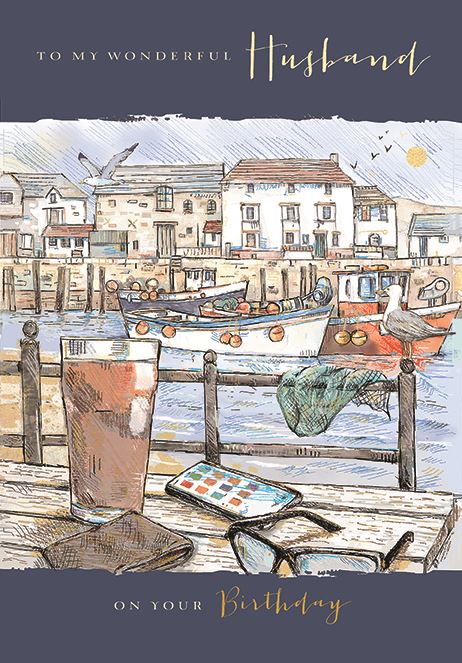 Ling Design Husband Harbour Birthday Card*