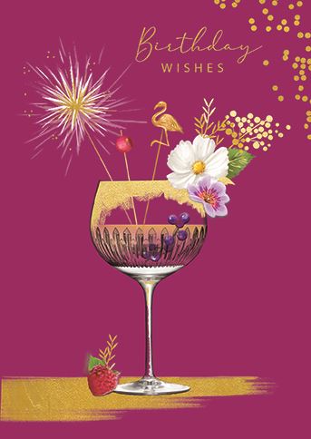 Ling Design Gin Glass Birthday Card*