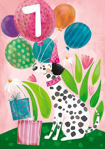 Paper House Dalmatian 7th Birthday Card*