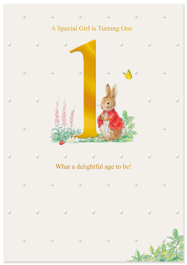 Hallmark Peter Rabbit Flopsy 1st Birthday Card*