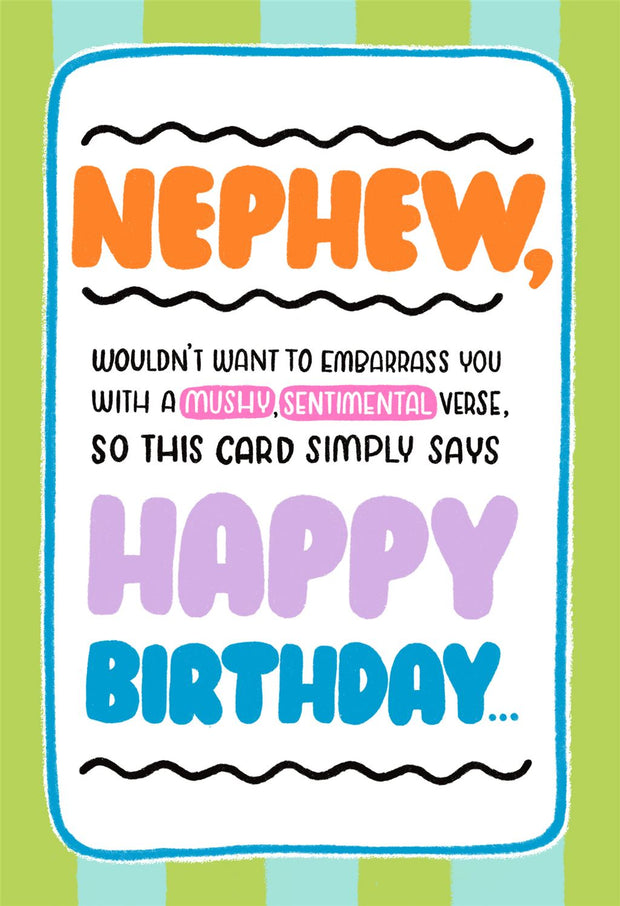 Hallmark Nephew Humour Birthday Card
