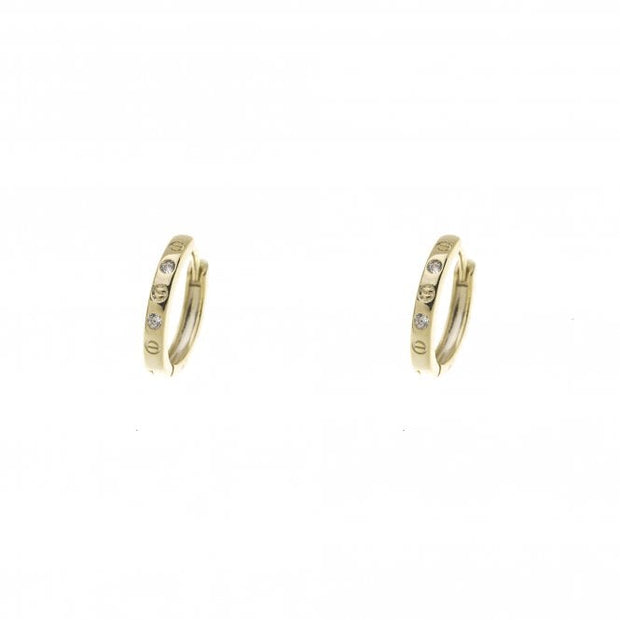 Gold Plated Cubic Zirconia Earrings For Sensitive