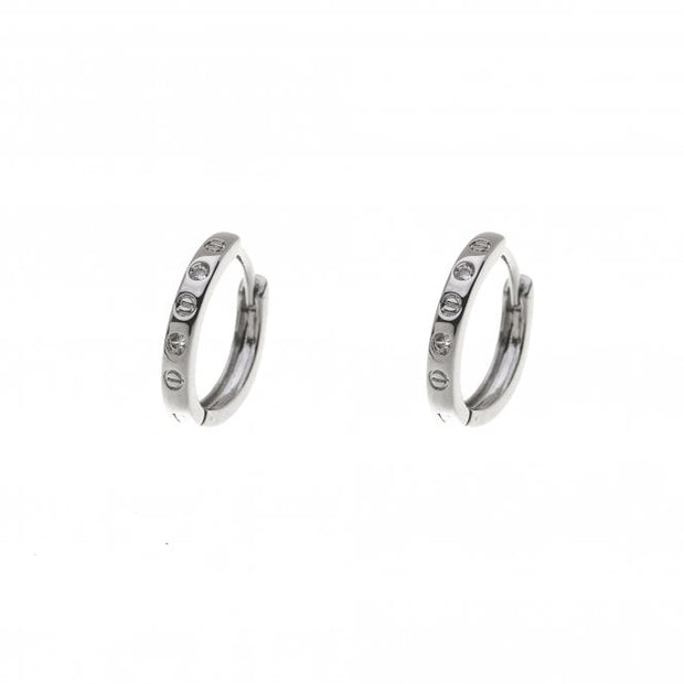 Rhodium Plated Cubic Zirconia Earrings For Sensitive