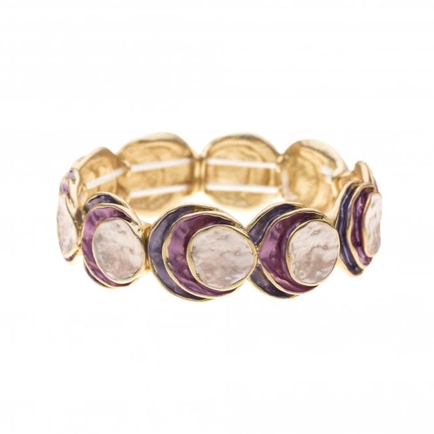 Matt Gold Pink & Purple Bracelet