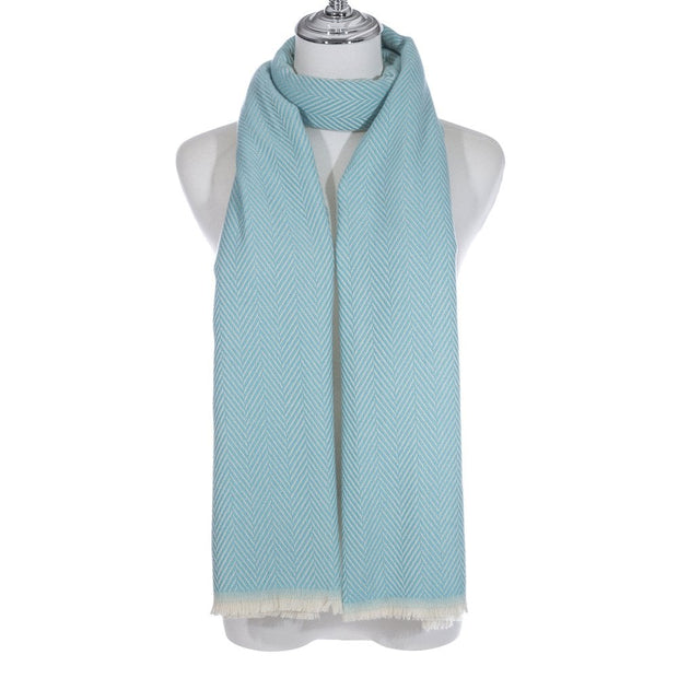 Accessories By Park Lane Blue Chevron Scarf