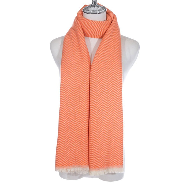 Accessories By Park Lane Orange Chevron Scarf