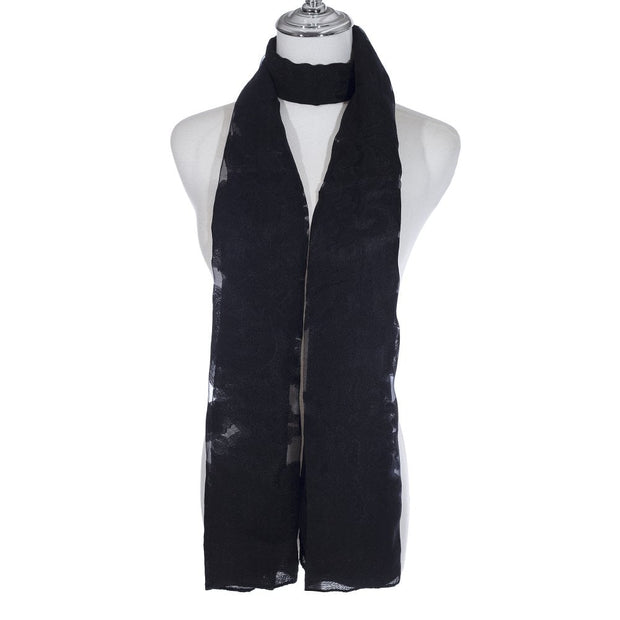 Accessories By Park Lane Black Burnt Out Scarf*