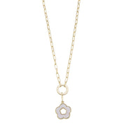 Gold Plated White Flower Necklace*