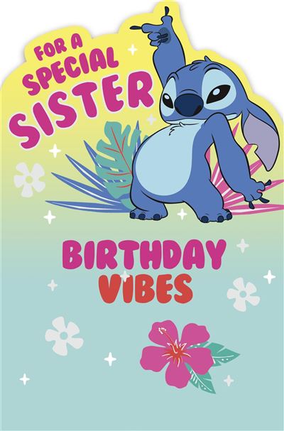 Carlton Cards Disney Stitch Sister Birthday Card