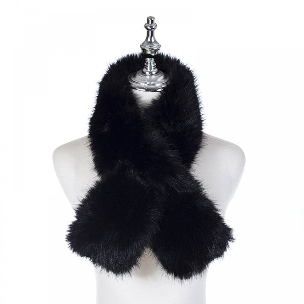 Accessories By Park Lane Black Faux Fur Tippet Scarf*