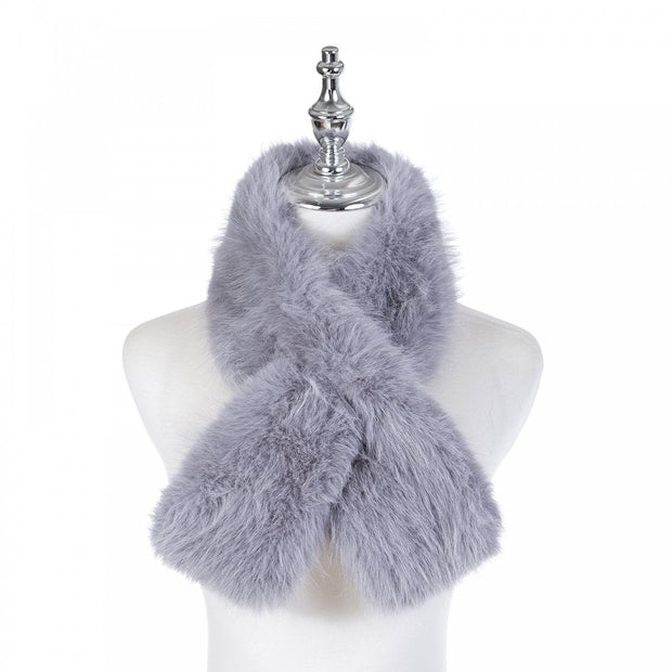 Accessories By Park Lane Soft Grey Faux Fur Tippet Scarf*