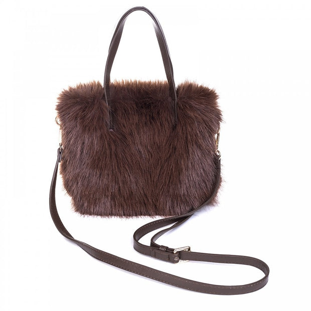 Chocolate Faux Fur Bag*