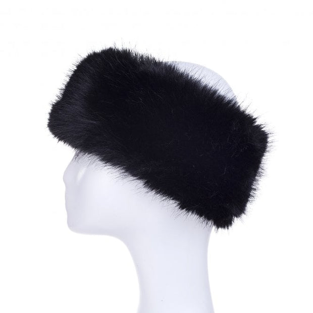 Black Raven Faux Fur Headband Hat*