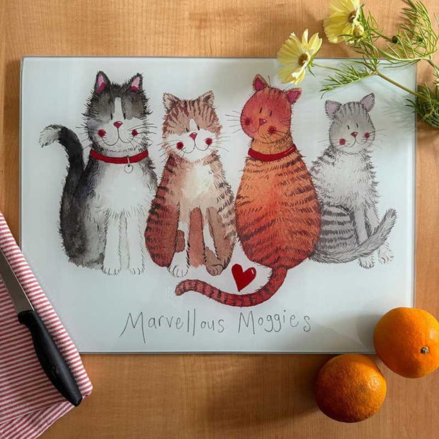 Alex Clark Marvellous Moggies Glass Worktop Saver*