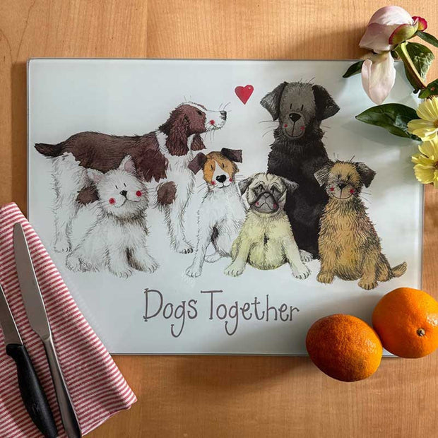 Alex Clark Dogs Together Glass Worktop Saver*