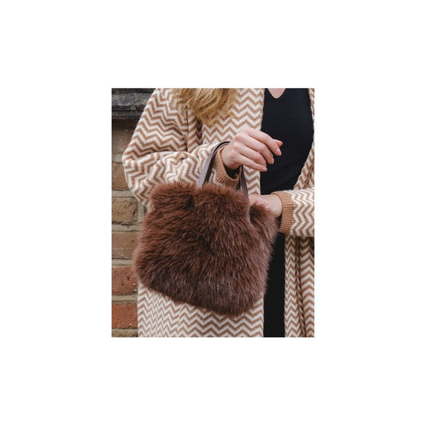 Chocolate Faux Fur Bag*