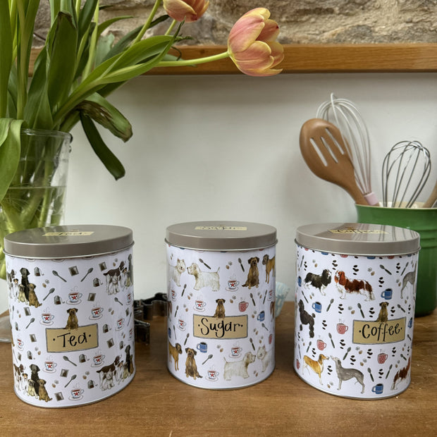 Alex Clark Delightful Dogs Tea, Coffee & Sugar Tins*