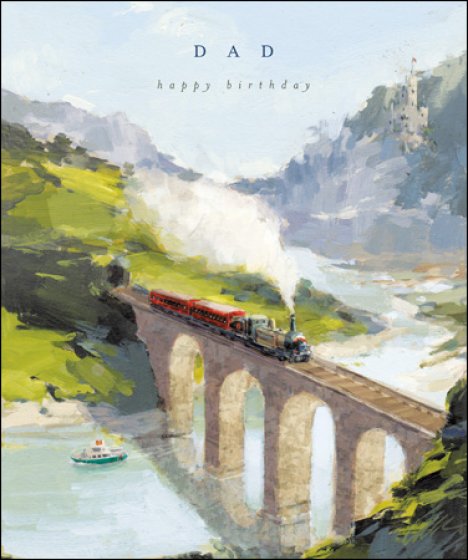 Woodmansterne Dad Steam Train Birthday Card*