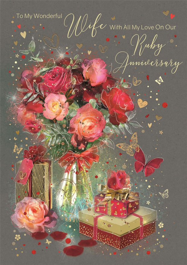 Cherry Orchard Wife Ruby Anniversary Card*