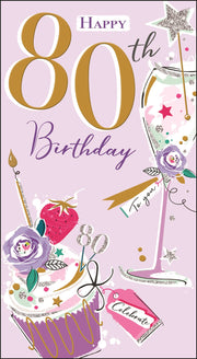 Jonny Javelin Female 80th Birthday Card*