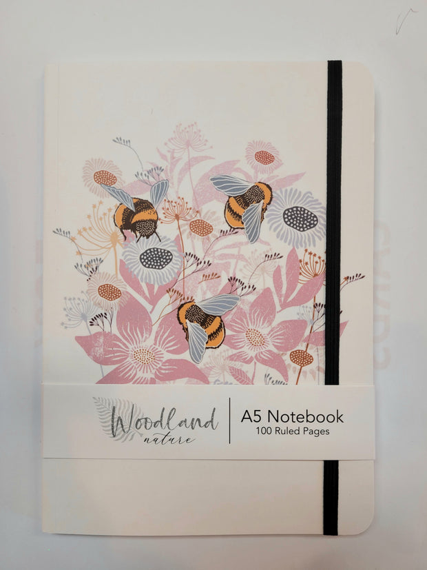 Nigel Quiney Bees Woodland Nature A5 Lined Notebook