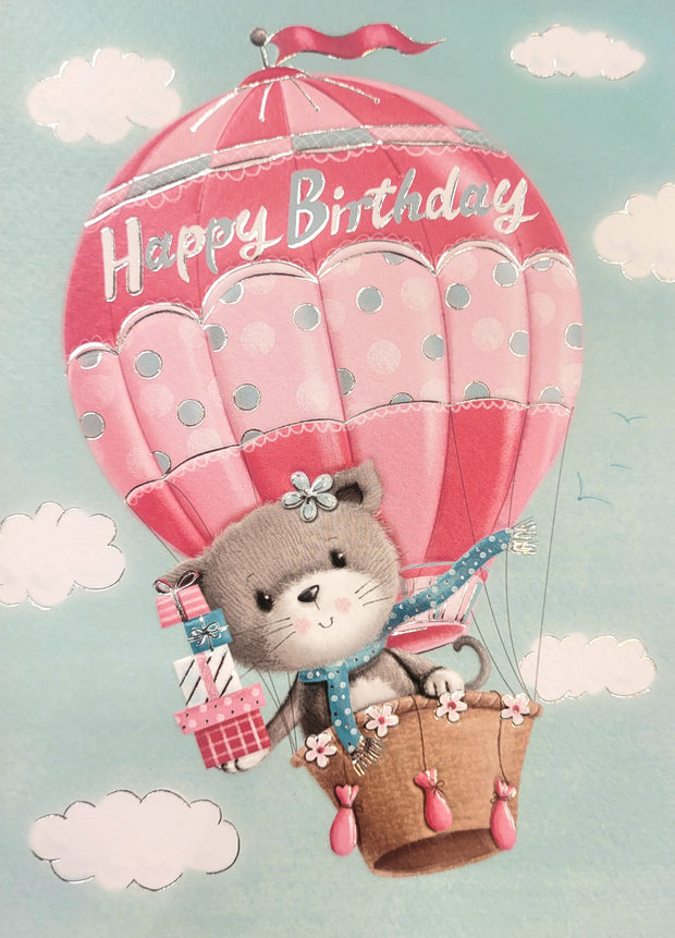 Noel Tatt Cute Hot Air Balloon Birthday Card*