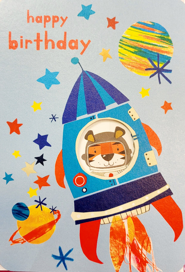 Abacus Spaceship Children's Birthday Card*