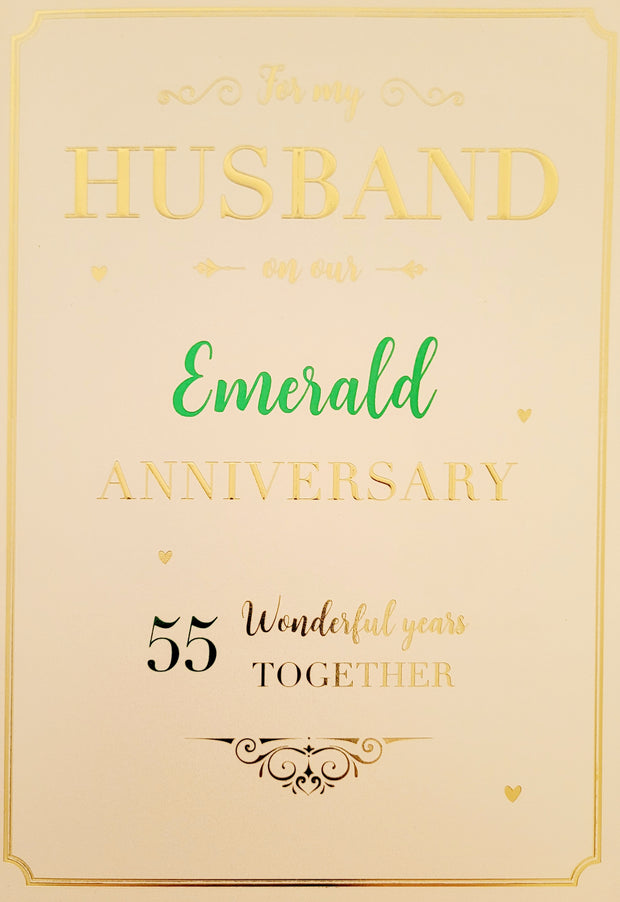 ICG Husband Emerald (55 years) Anniversary Card*