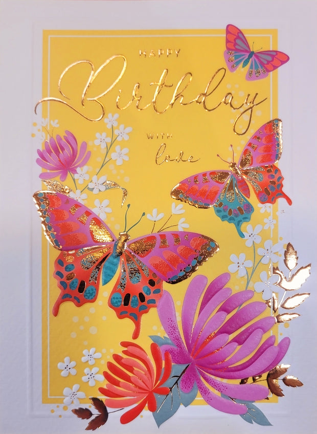 Noel Tatt Butterfly Birthday Card*