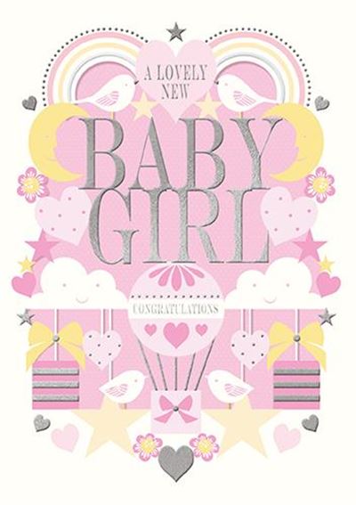 Paper Rose Baby Girl Card*