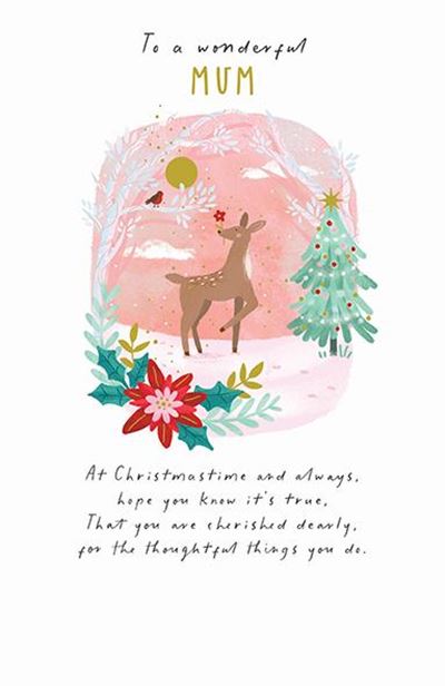 Paper Rose Mum Christmas Card**