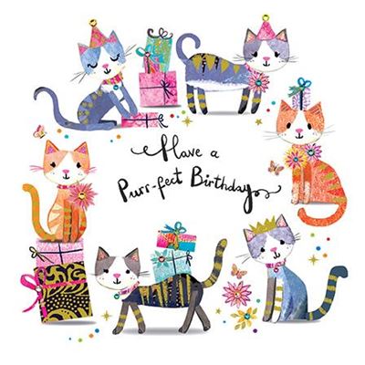 Paper Rose Cat Lover Birthday Card*