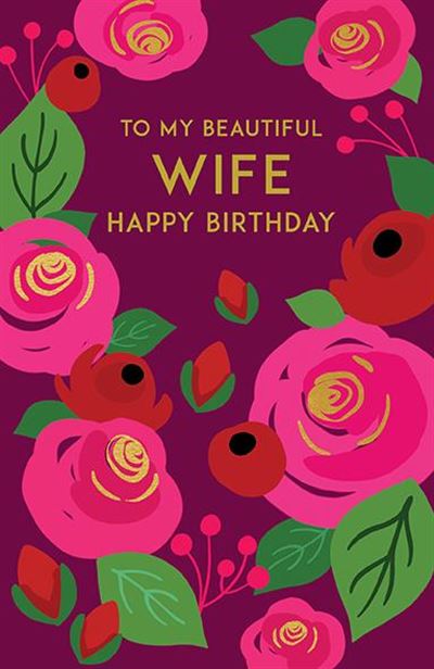 Paper Rose Wife Birthday Card*