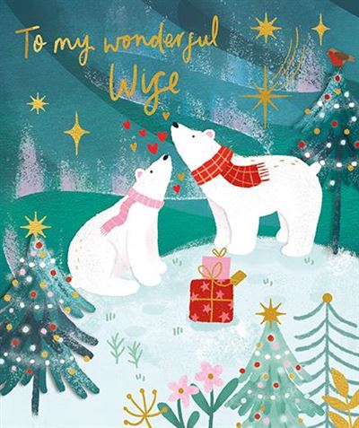 Paper Rose Wife Christmas Card**
