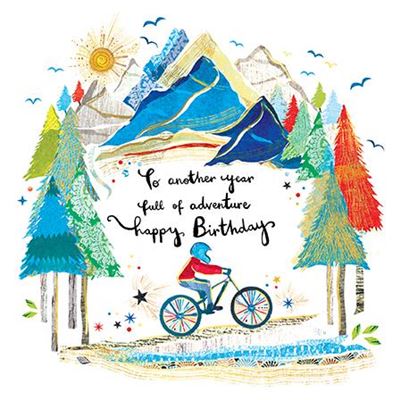 Paper Rose Cycling Birthday Card*