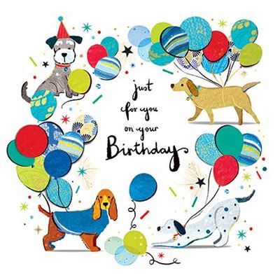 Paper Rose Dogs Birthday Card*