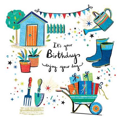 Paper Rose Gardening Birthday Card*