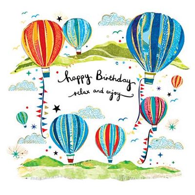 Paper Rose Hot Air Balloons Birthday Card*