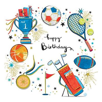 Paper Rose Sports Birthday Card*