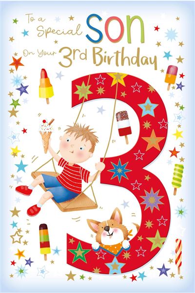 Grass Roots Son 3rd Birthday Card