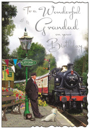 Jonny Javelin Grandad Steam Train Birthday Card*