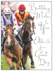 Jonny Javelin Horse Racing Birthday Card*