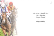 Jonny Javelin Horse Racing Birthday Card*