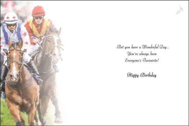 Jonny Javelin Horse Racing Birthday Card*