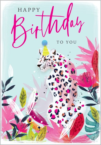 Abacus Tropical Leopard Birthday Card*