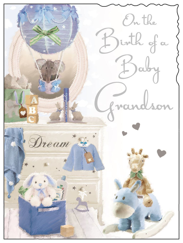 Jonny Javelin Birth of your Baby Grandson Card