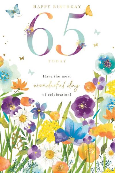 Kingfisher Cards 65th Birthday Card