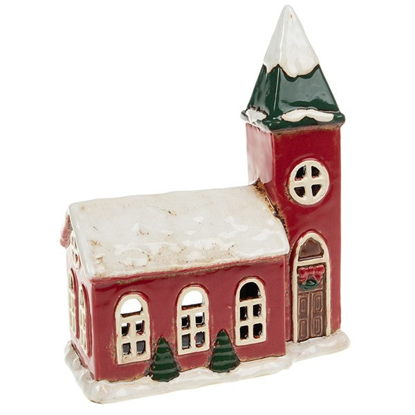 Village Pottery Church Tealight Holder Ornament